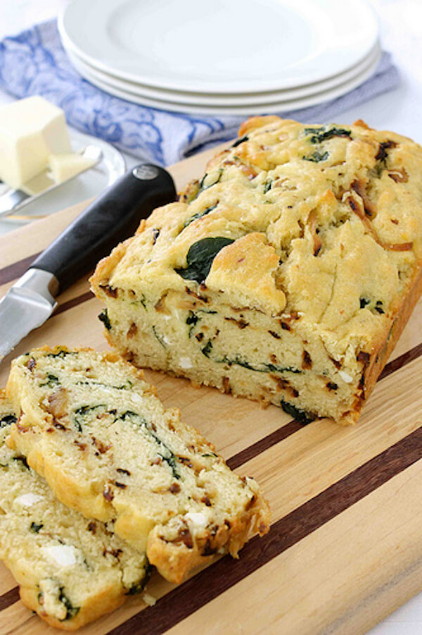Caramelized Onion & Spinach Quickbread