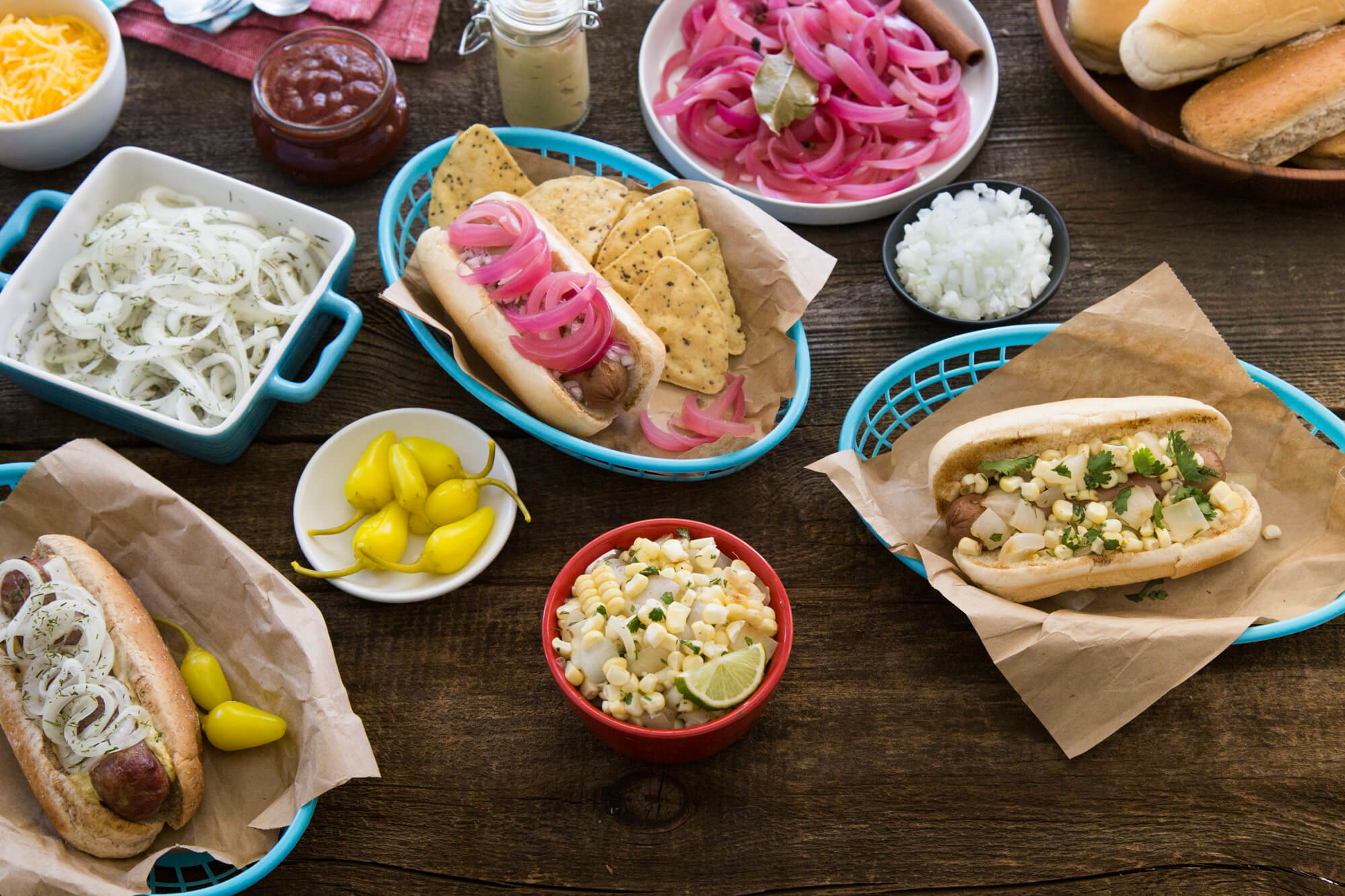 Hot dog condiment bar - National Onion Association