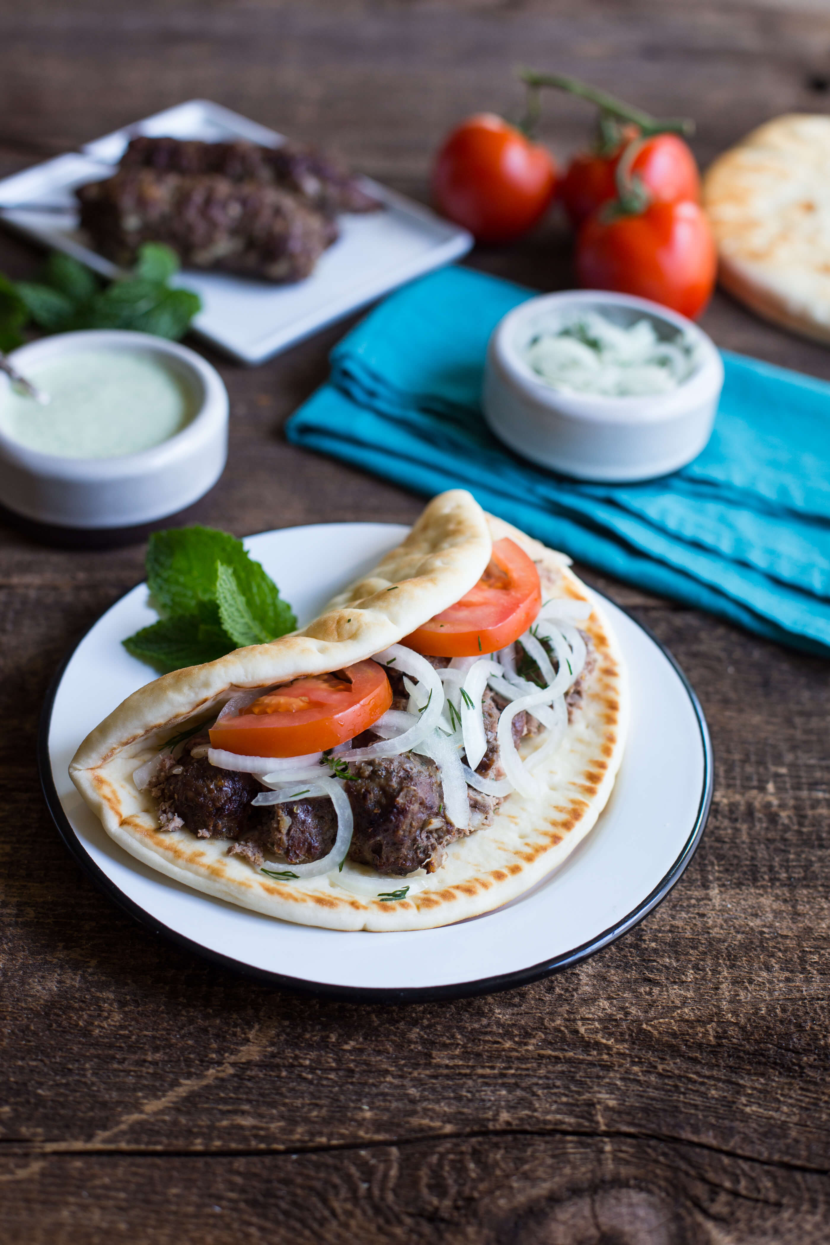 What a wonderful way to enjoy the taste of raw onions with this fabulous Grilled Beef Gyros with Marinated Onions dish. Easy to make and devour.  #OnionsintheRaw