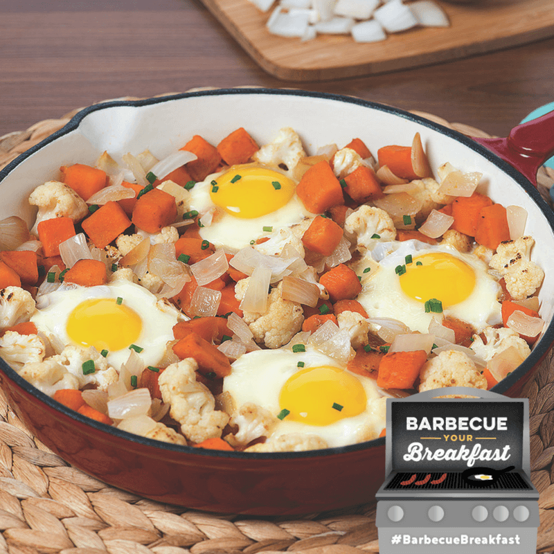 barbecue your breakfast egg and onion dish