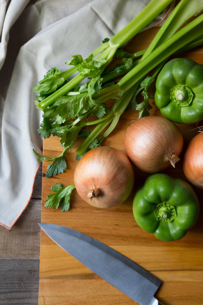 Onions, celery, and green peppers make up The Cajun Holy Trinity. Learn more at onions-usa.org!