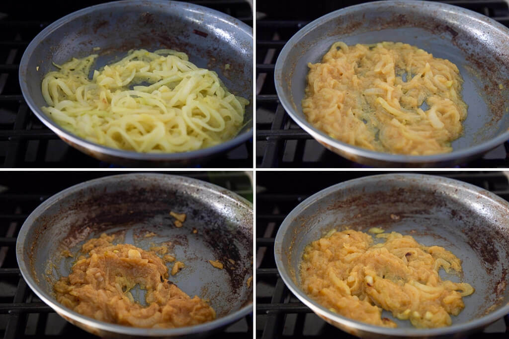 stages of carmelized onions from the National Onion Association