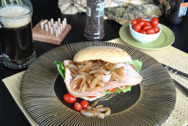Caramelized Onions on Turkey Sandwich