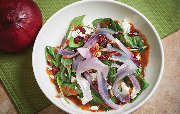 Baby Spinach Salad with Roasted Red Onion