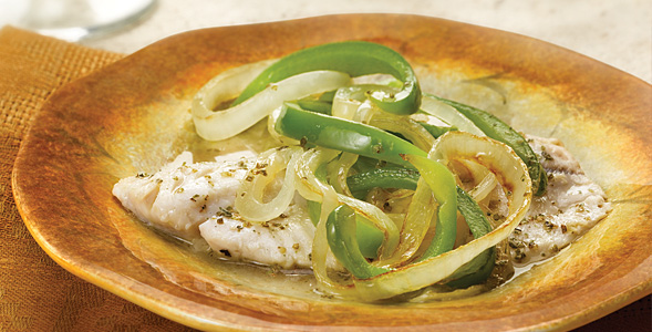 Garden-Style Fish with Onions and Bell Peppers National Onion Association