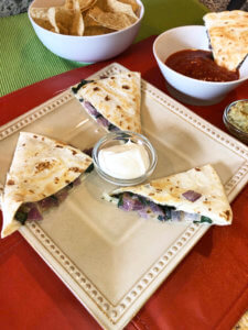 Quesadilla with Red Onion and Chard