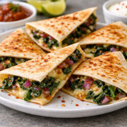 Quesadillas with Jalapeno Jack and Fresh Chard