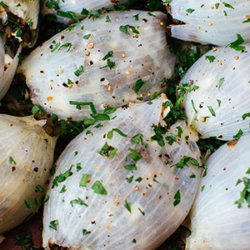 Roasted Onions Stuffed with Lentils, Feta and Prunes National Onion Association