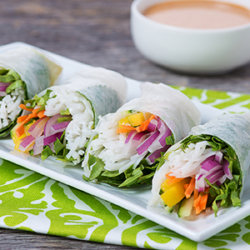 Thai Salad Rolls with Spicy Peanut Dipping Sauce National Onion Association