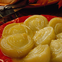 Fall Onions with Gingery Cider Sauce