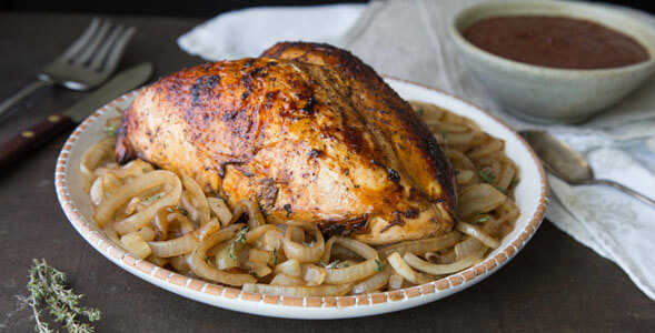 Roast Turkey Breast with Balsamic Caramelized Onions and Glazed Dried Cranberries National Onion Association