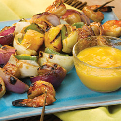 Teriyaki Grilled Skewers with Mango Dipping Sauce National Onion Association