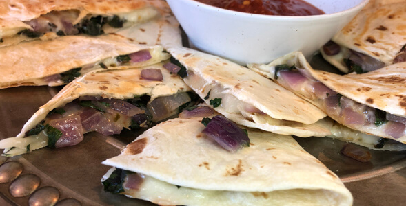 Quesadillas with Jalapeno Jack and Fresh Chard National Onion Asociation