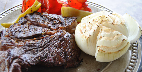 Mesquite Grilled Steak with Salsa Flameado National Onion Association