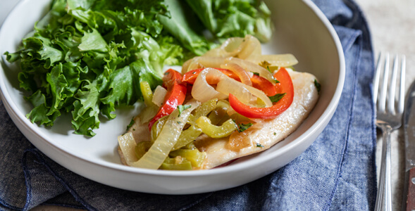Garden Style Fish with Onions and Peppers