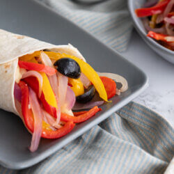 Roasted Pepper Trattoria Wraps on gray plate