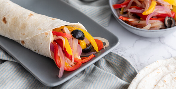 Roasted Pepper Trattoria Wraps on gray plate