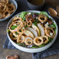 Mixed Greens with Frizzled Onions