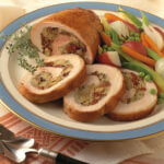 Turkey spiral with onion and cherry stuffing