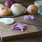 onions on a cutting board