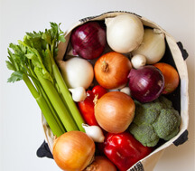 Shopping bag of vegetables