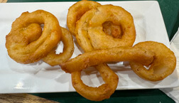 Hill City Cafe onion Rings on a white plate